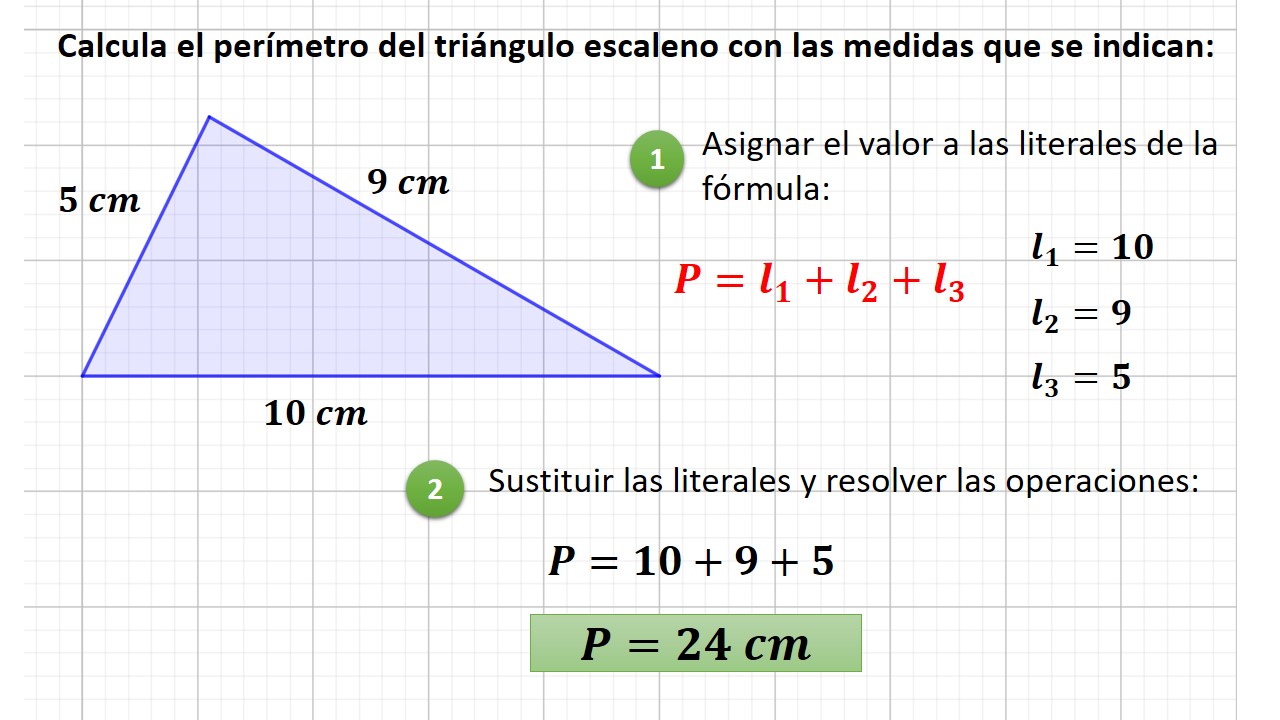 perímetro del triángulo escaleno