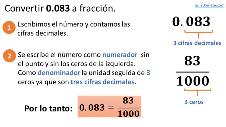 convertir de número decimal a fracción decimal