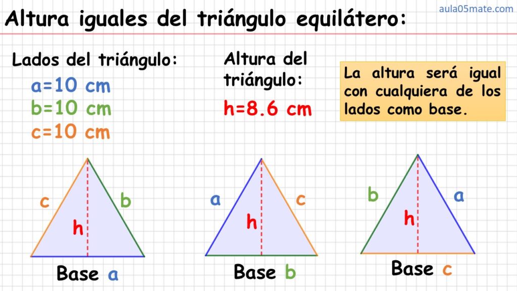 altura del triángulo equilátero
