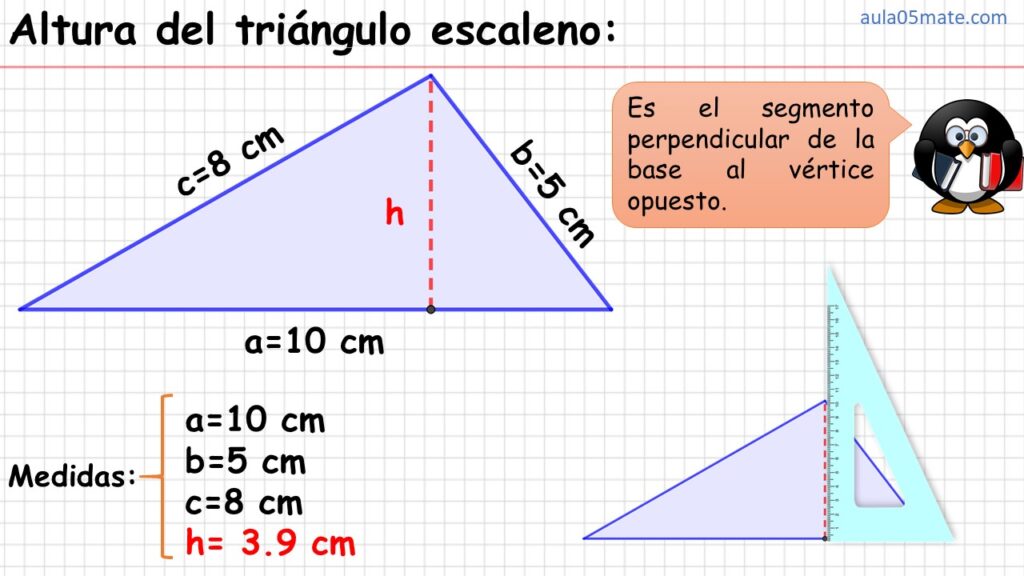 altura del triángulo escaleno