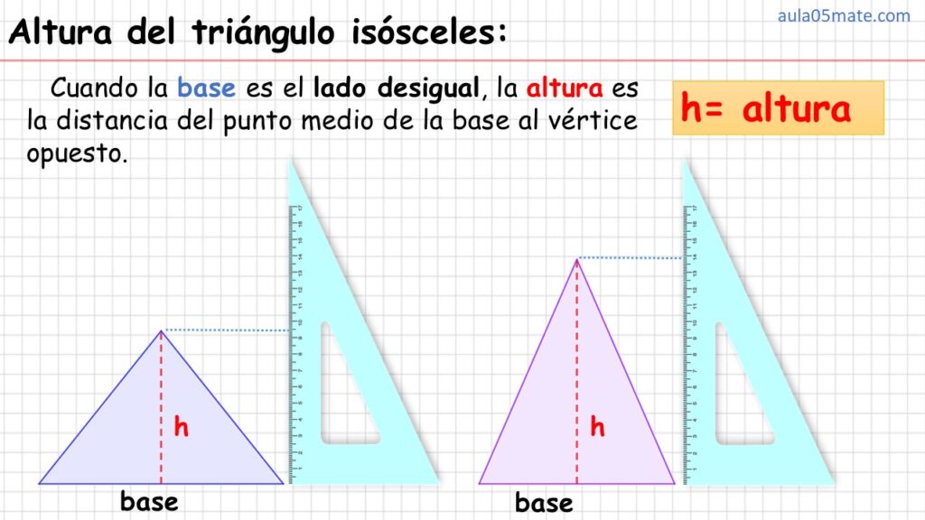 altura del triángulo isósceles