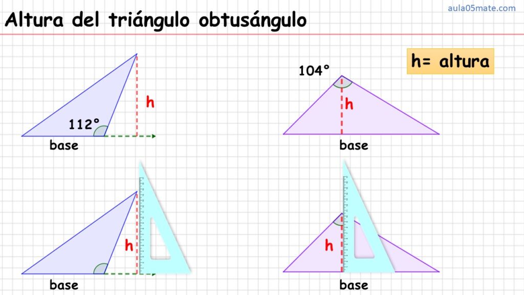 altura del triángulo obtusángulo